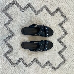 Rebecca Minkoff Black Studded Leather Sandals - EUC!